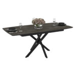 MASA EXTENSIBILA FILIS, 145-185X90X75 CM, METAL/MDF, NEGRU/GRI PIATRA MAT Cod produs: TGN10022