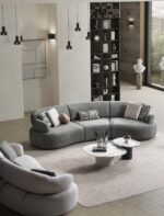 Canapea „Mellow” 300x80 cm, tapițată cu catifea moale - imagine 3