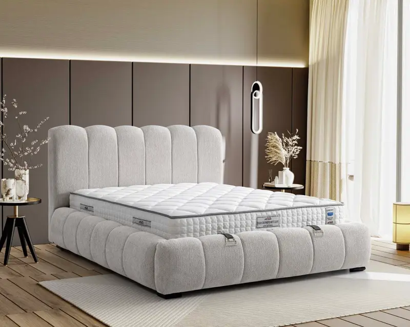 IMG_7584 Pat “Comfort” tapițat, 160x200 cu ladă de depozitare - imagine 1