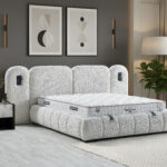 Pat “Grande” tapițat, 160×200 cu ladă de depozitare