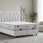 Pat “Pera” tapițat, 160×200 cu ladă de depozitare