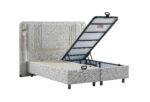 Pat “Sunset” tapițat, 160×200 cu ladă de depozitare - imagine 3